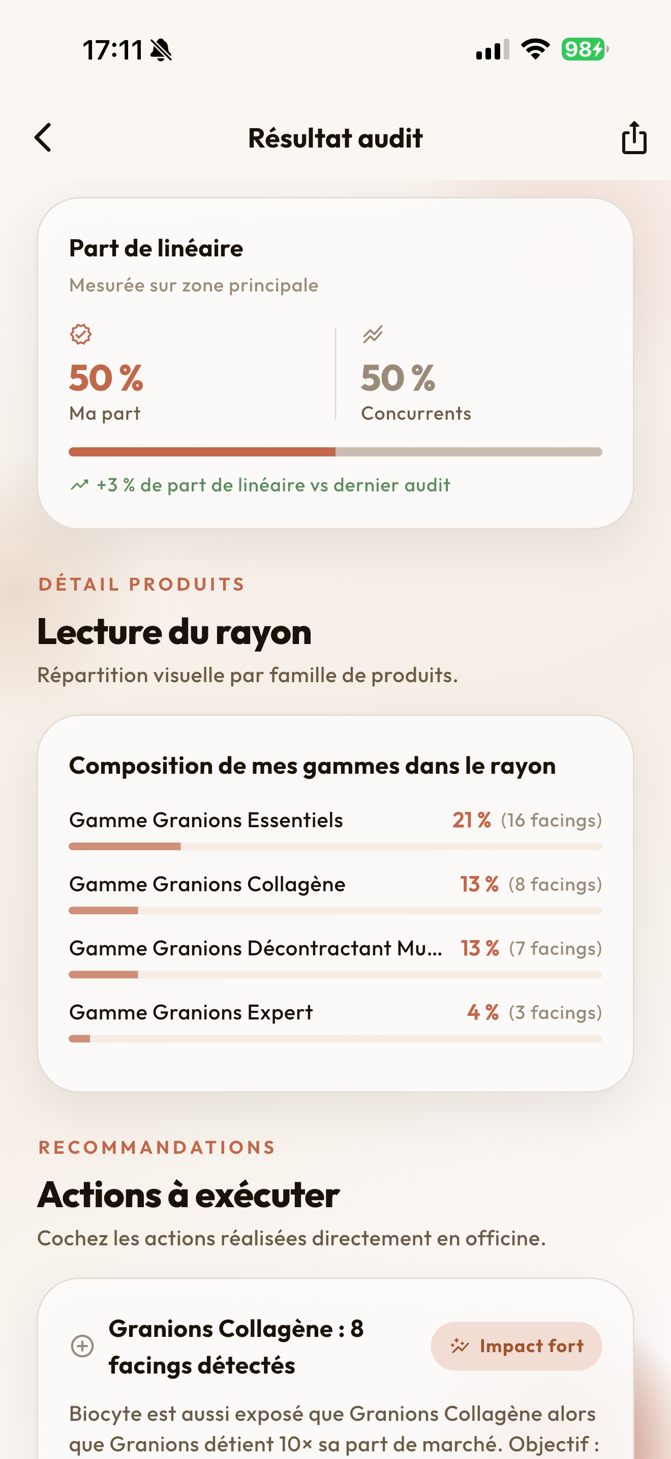 Shelfie — Diagnostic instantané
